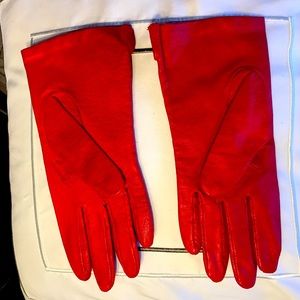 Fownes unique leather red gloves